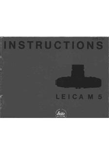Leica M 5 manual. Camera Instructions.